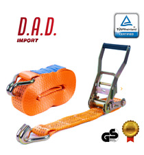 Cinghia a Cricchetto Tenditore 50MMx8M - Omologato Tuv® Gs  - 5 TON - Arancione