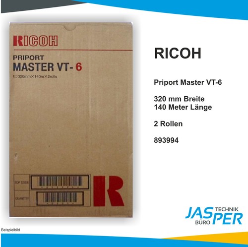 Ricoh 893994 master rolls 6 - ricoh, vt-6