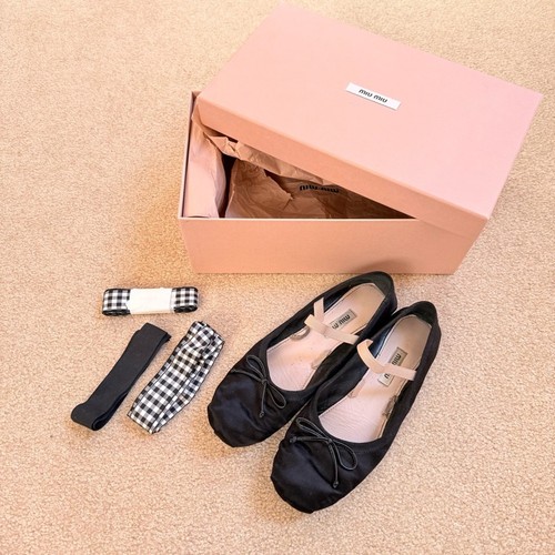Ballerine miu raso nero con - ballerine,