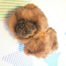 Chow Chow Peluche Sanei Cane Marrone Made in Japan Showa Retrò Vintage
