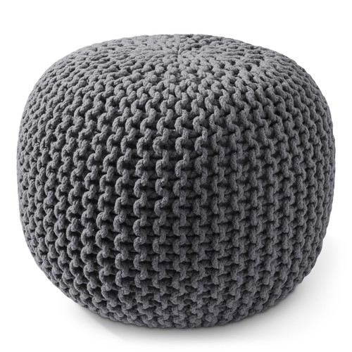 Open box round cotton pouf - box,