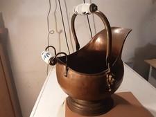 ANTICA BROCCA IN RAME ,OTTONE E PORCELLANA BELLISSIMO ANCHE COME CENTROTAVOLA DI