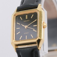 **QUASI NUOVO** Vintage SEIKO SPIRIT 4N21-5190 Quarzo OroxQuadrante Nero 20mm Donna