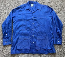 Camicia Dos Carolinas Guayabera Uomo XL? Manica lunga blu tre tasche
