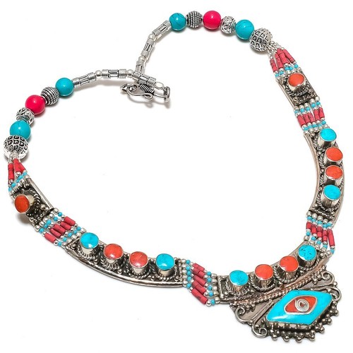 Collana turchese corallo rosso