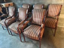 Lotto di 6 Poltrone in Stile Carlo X in Legno di Faggio