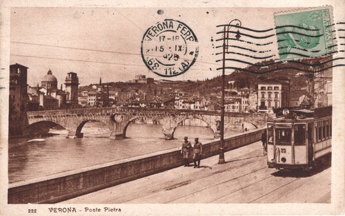 Verona ponte pietra tram - -,