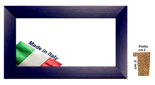 Cornice blu opaca legno a - legno,