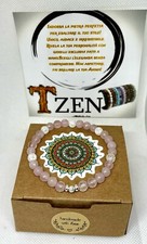 Bracciale Elastico Con Quarzo Rosa+Quarzo ialino Crackle’ Hand Made