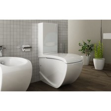 Vaso Wc Bagno Monoblocco Moderno Design Hi Line in ceramica bianco