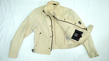 Giacca Belstaff panna tela biker donna taglia S
