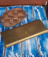 Vintage Scatola Portaoggetti In Ottone Da Scrivania Arredo Design Portapenne 