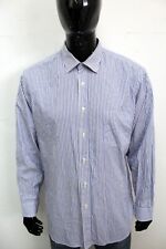 Burberrys Camicia Uomo Taglia 43 Cotone Righe Chemise Manica Lunga Logo Man