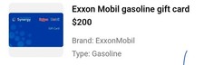 Exxon Mobil gasoline gift card