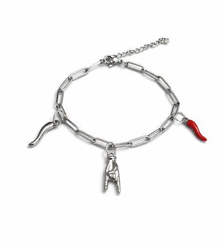 Bracciale charm corno italiano - charm,