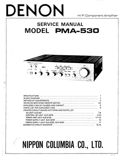 Manuale servizio per denon - manuale,
