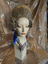 Parrucca Donna 1700 Dama Costume Storico Xviii Century Grigio Chiaro GAIBIEL