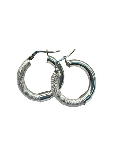 Orecchini cerchio argento - a,