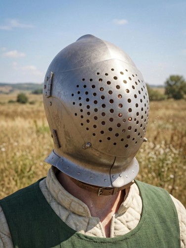 Elmetto chiuso medievale - elmetto,