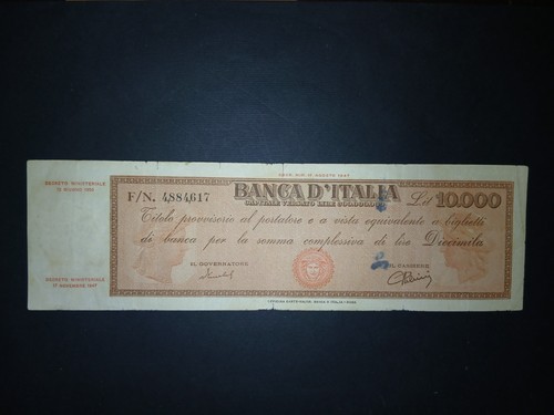 10000 lire titolo - 10000, provvisorio
