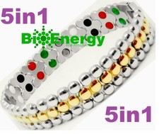 TITANIO Bracciale Energia Magnetica Bracciale Potere Salute Bio 5in1 Bio