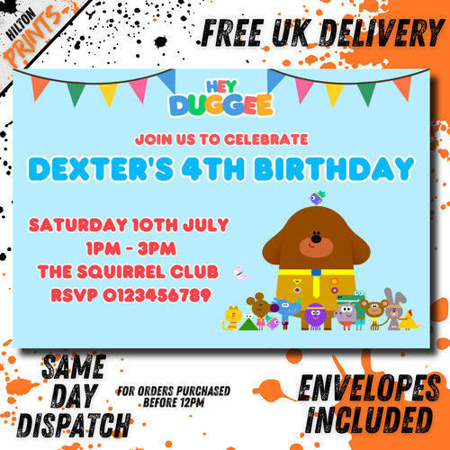 Hey duggee inviti festa - duggee,