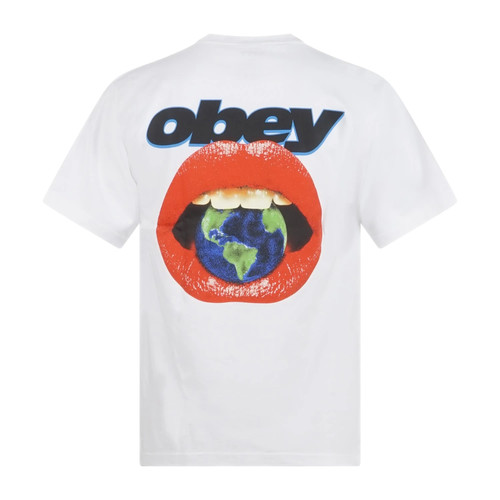 Obey shirt bianca lips con - t-shirt,