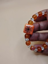 Bracciale Elastico Perline Ragnatela Cubo Perline Colori Autunnali