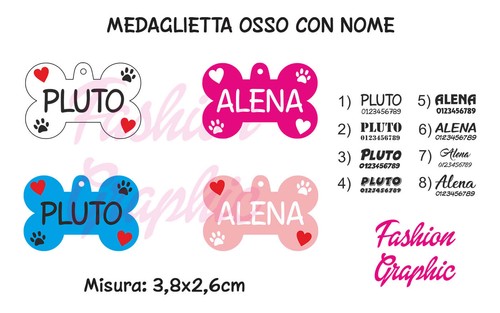 Medaglietta osso cane gatto - medaglietta,