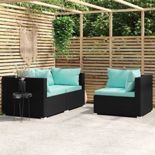 Garden Lounge Set Black with