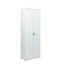 Good Living Armadio 2 Ante Bianco 70x34x189 cm con 4 Ripiani e Vano Porta Scope