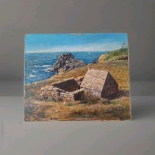 Pittura Antica Olio Paesaggio