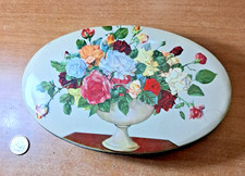 Barattolo metallo Dulciora raffigurante vaso di fiori vintage