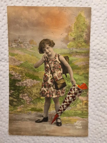 Cartolina foto bimba con - cartolina,