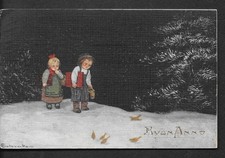 RARA CARTOLINA BAMBINI NATALE FIRMATA COLOMBO serie GMA 3000