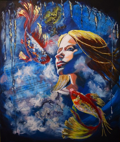 Arte parete originale - originale, donna