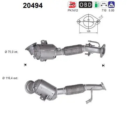 Catalizzatore euro 20494 - 20494, as