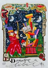 Domatore di libri fondo bianco