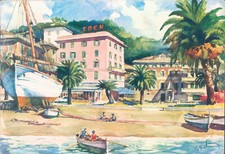 ag337 cartolina sestri levante hotel eden provincia di genova