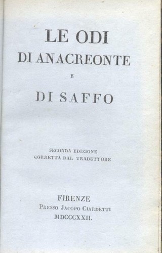 Anacreonte saffo le odi - anacreonte, saffo.