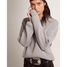 Maglione girocollo Golden Goose in cotone grigio invecchiato taglia S