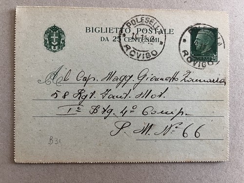Intero postale biglietto - q),