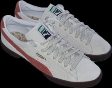 Scarpe da ginnastica uomo PUMA scamosciate vintage beige arancione taglia UK 12 EU 47 nuove con scatola