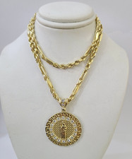 Collana con ciondolo San Giuda catena corda Milano oro 10 kt SET 3mm ciondolo 18"-26"