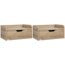 SET 2 COMODINI SOSPESI IN TRUCIOLATO NERO 40X30X19,5 CM COLORE LEGNO