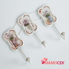 APPENDINO Parete metallo lavanda vasi 3 ganci appendiabiti shabby provenzale