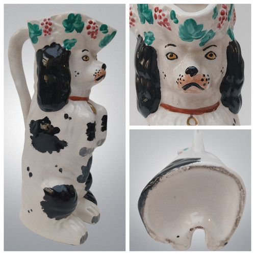 Pichet barbotine chien assis - pichet,