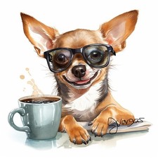 Quadro acquerello chihuahua