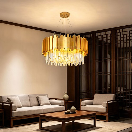 Lampadario lusso oro cristallo - lampadario,
