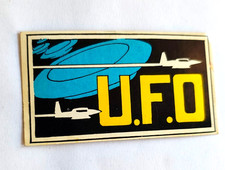 Ufo Disco volante adesivo vintage originale sticker 7,5 x 4,2 cm